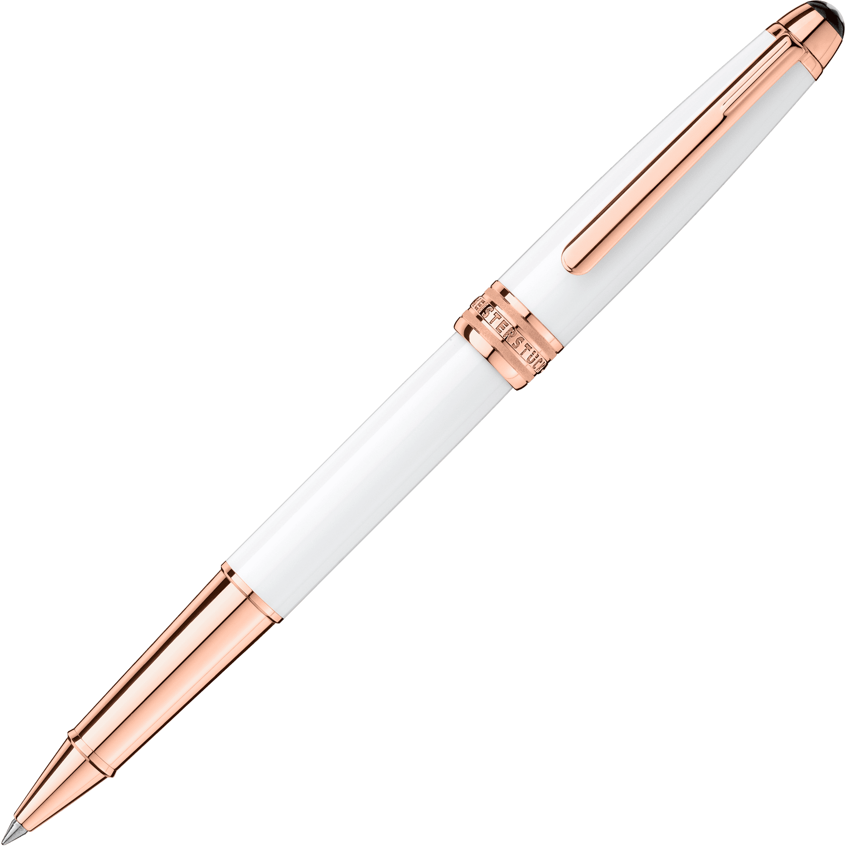 Meisterst&uuml;ck White Solitaire Rose Gold Classique Rollerball