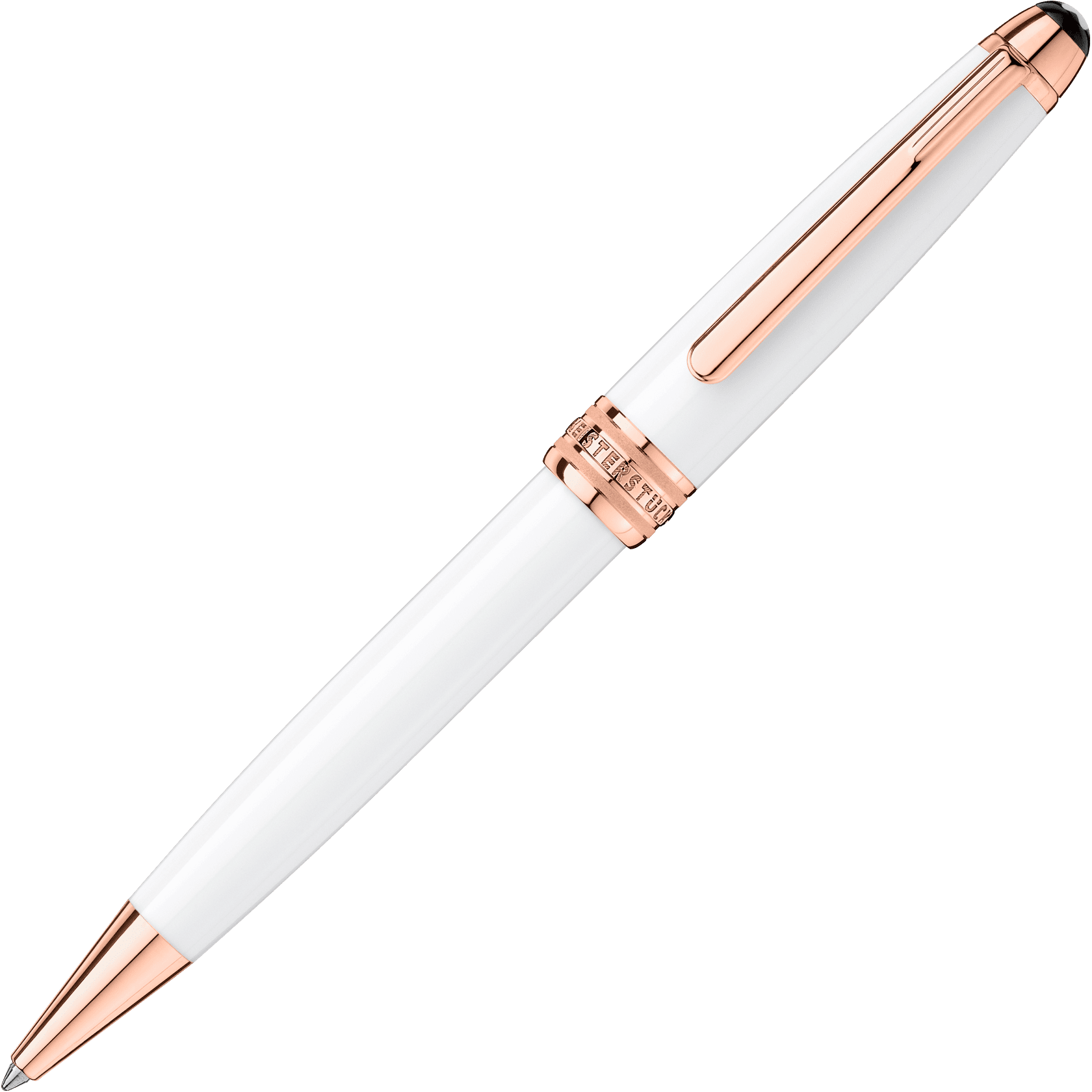 Meisterst&uuml;ck White Solitaire Rose Gold Classique Ballpoint Pen